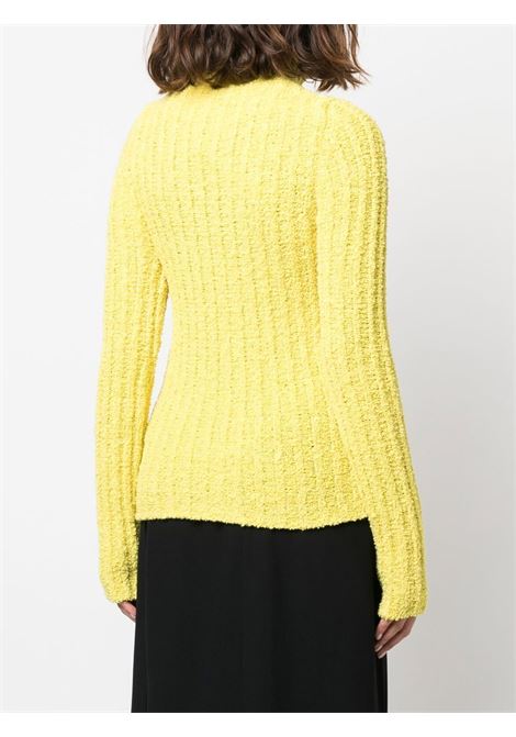 heavy yellow sweater in cotton boucl? yarn with high collar  MONCLER JW ANDERSON | 9F000-04-M1788130